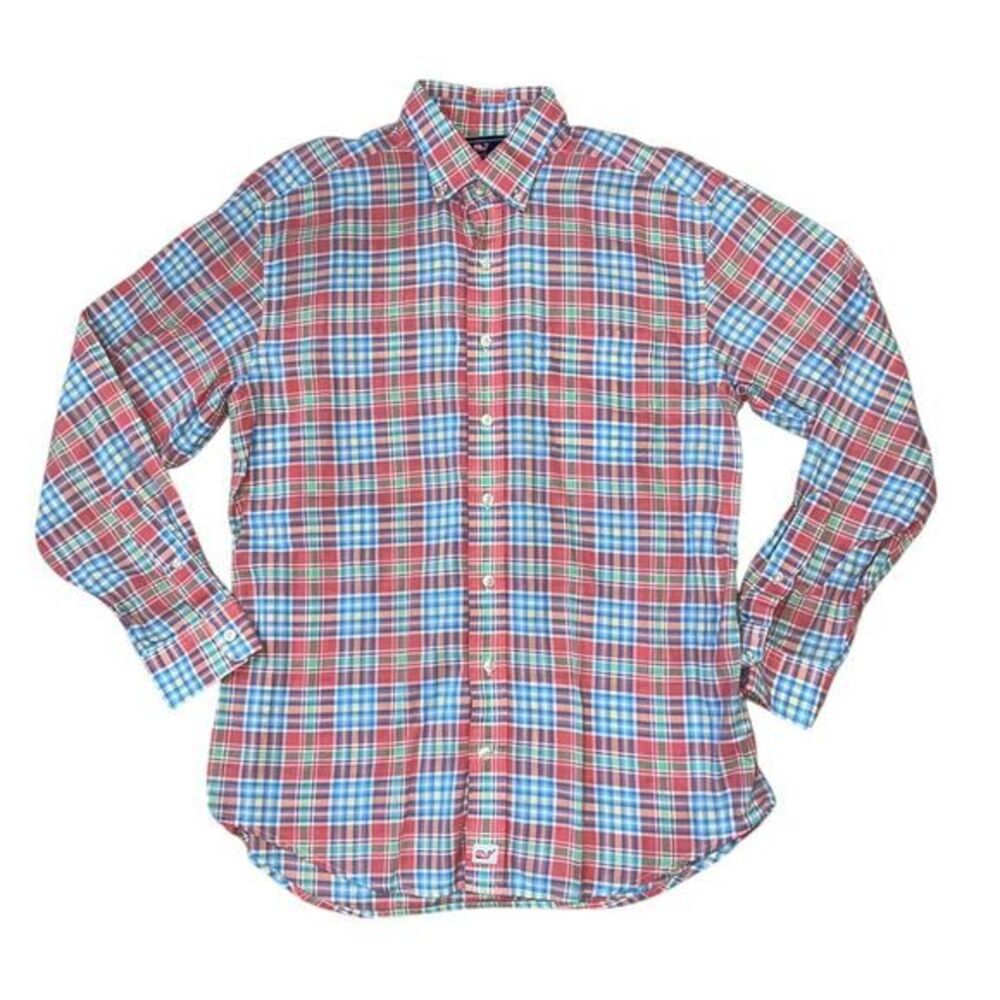 Vineyard Vines Murray‎ Long Sleeve Button Down Lightweight Plaid Shirt Medium